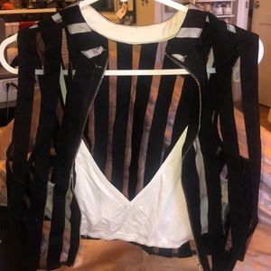 See-Thur Vest with Attached Bra Top